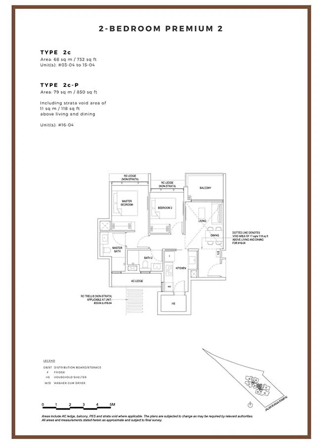 Bartley Vue Condo Floor Plan - 2 Bedroom Premium 2 2c