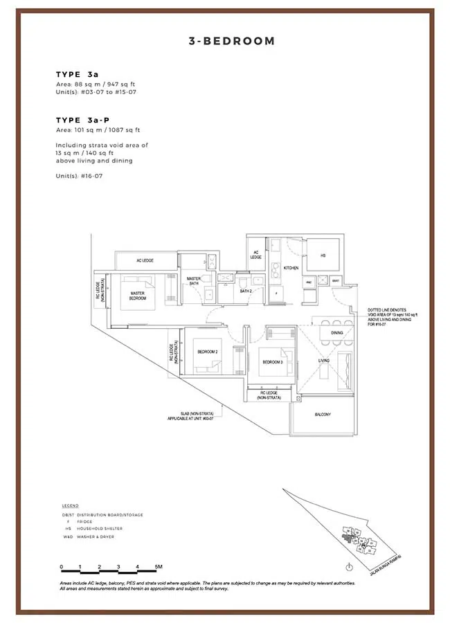 Bartley Vue Condo Floor Plan - 3 Bedroom 3a