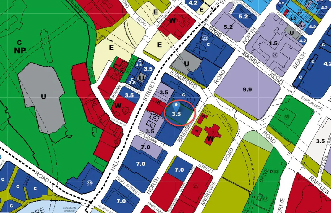 Eden Residences Capitol Condo Location - URA Master Plan Map