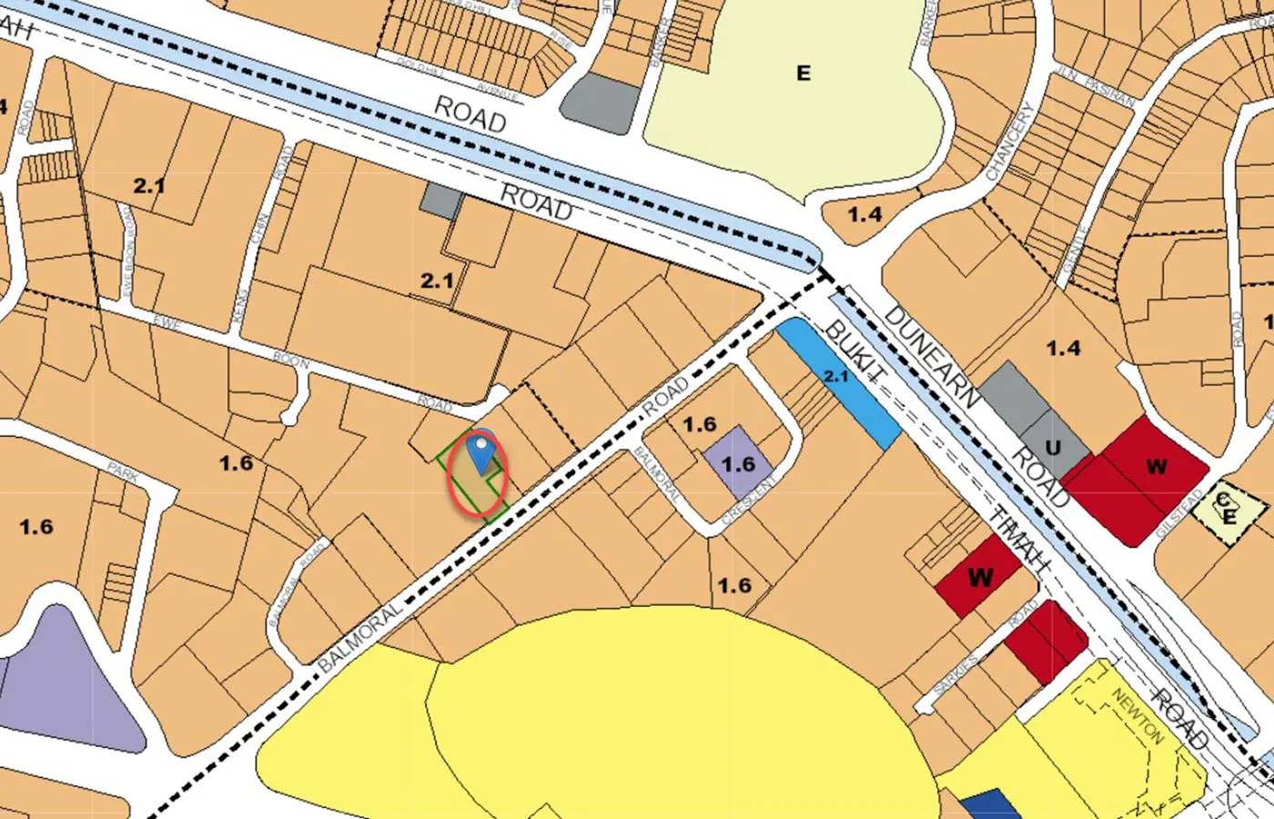 Sloane Residences Condo Location - URA Master Plan Map