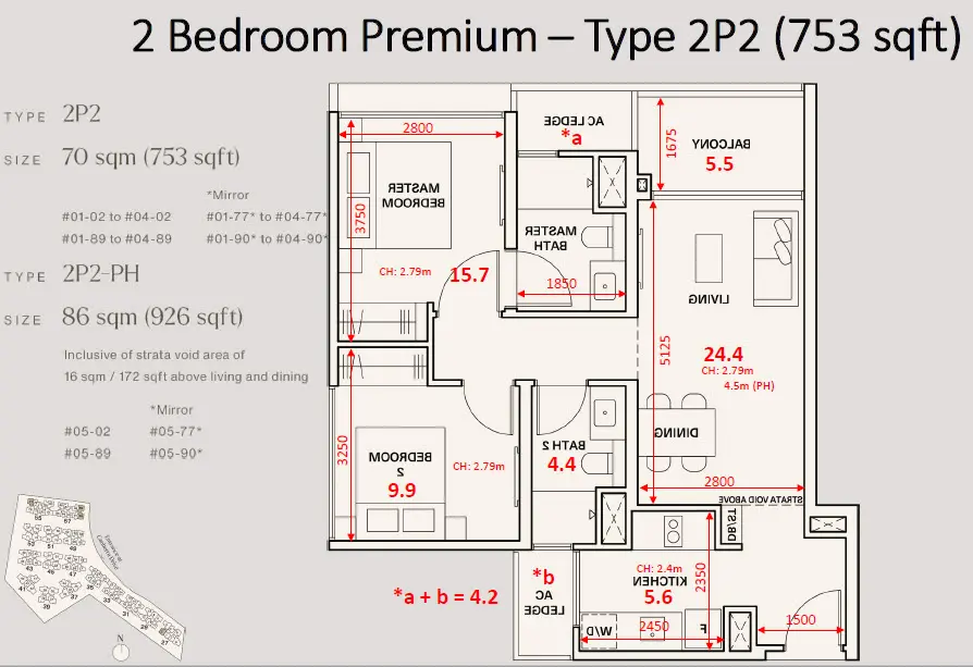The Watergardens At Canberra Condo Showflat - 2 Bedroom Premium (2P2)