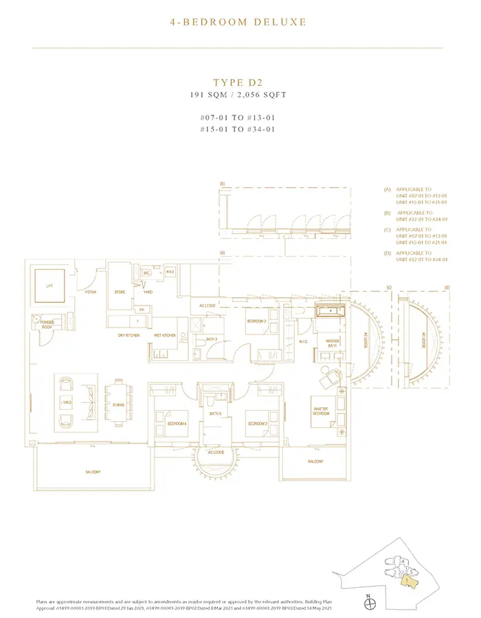Klimt Cairnhill Condo Floor Plan - 4 Bedroom Deluxe D2