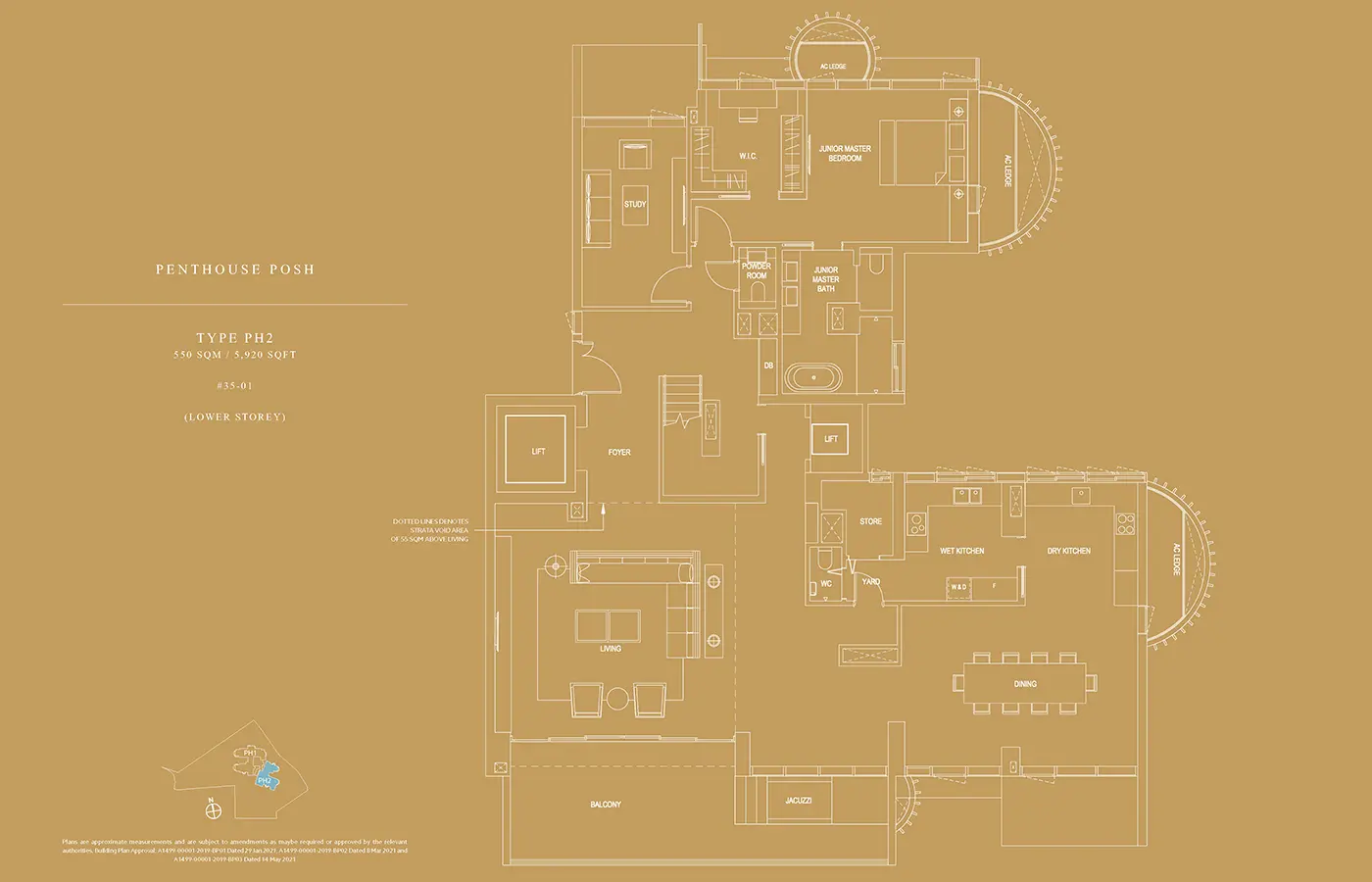 Klimt Cairnhill Condo Floor Plan - Penthouse Posh PH2 (Lower)