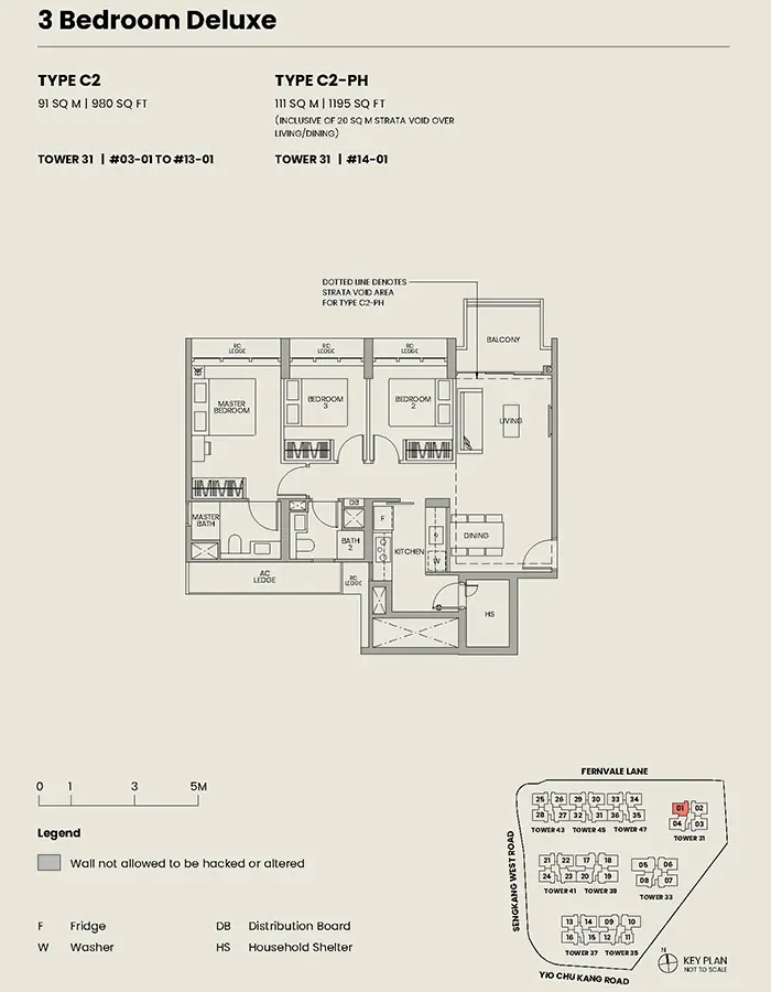 Parc Greenwich EC Floor Plan - 3 Bedroom Deluxe C2