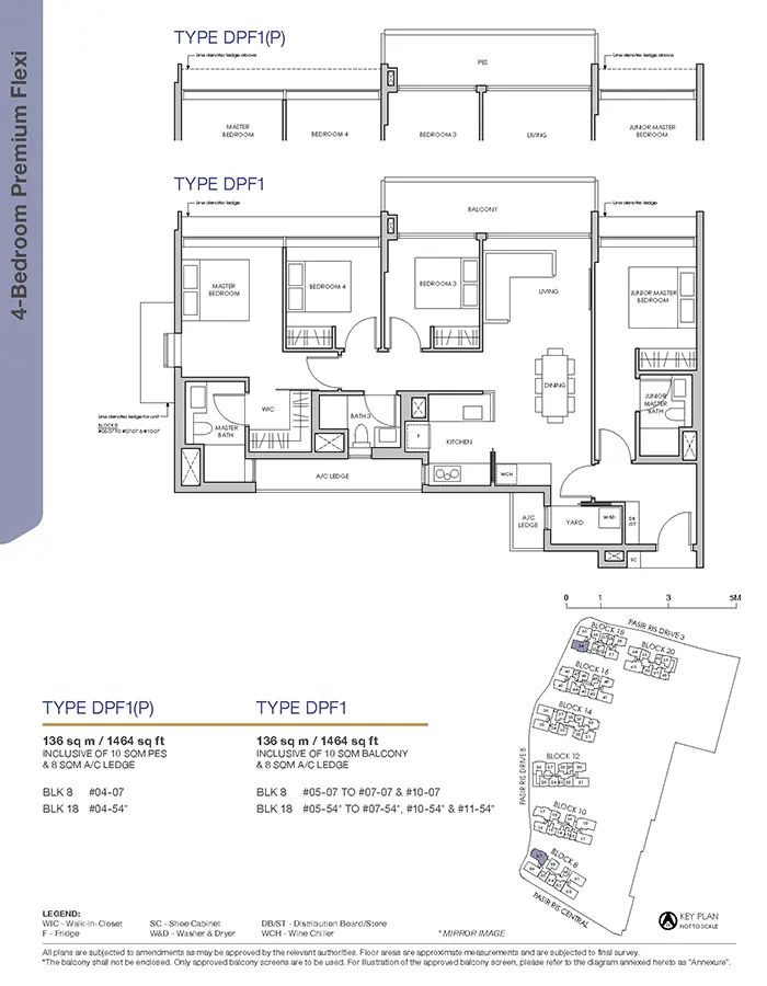Pasir Ris 8 Condo Floor Plan - 4 Bedroom Premium Flexi DPF1